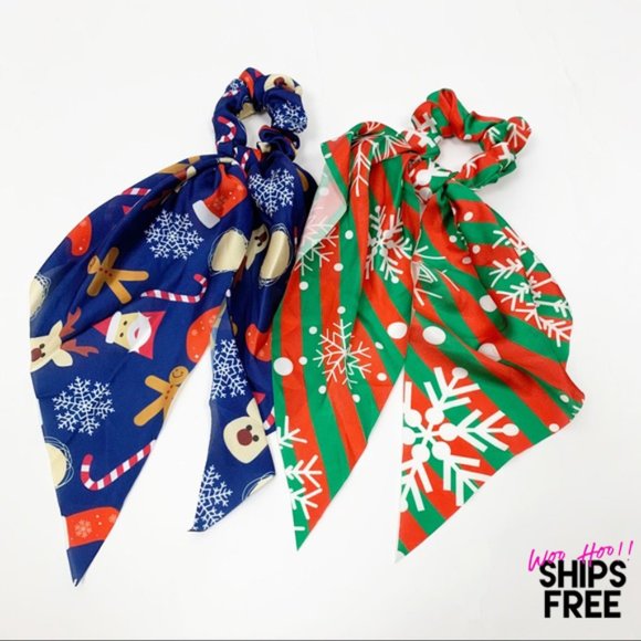 On My Rack Accessories - Set 2: Christmas Holiday Scrunchie Hair Ribbon
